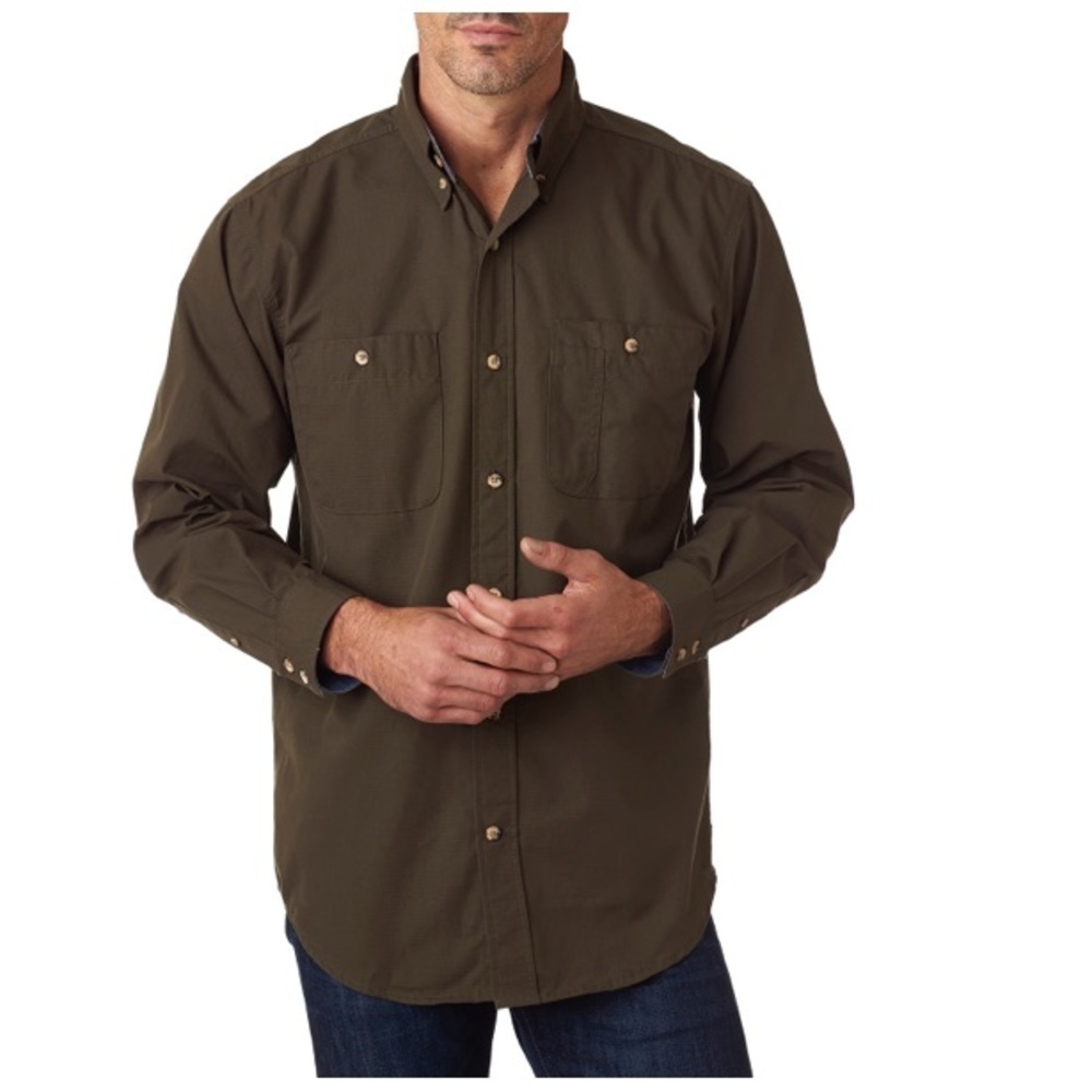 New backpacker loden green button down shirt